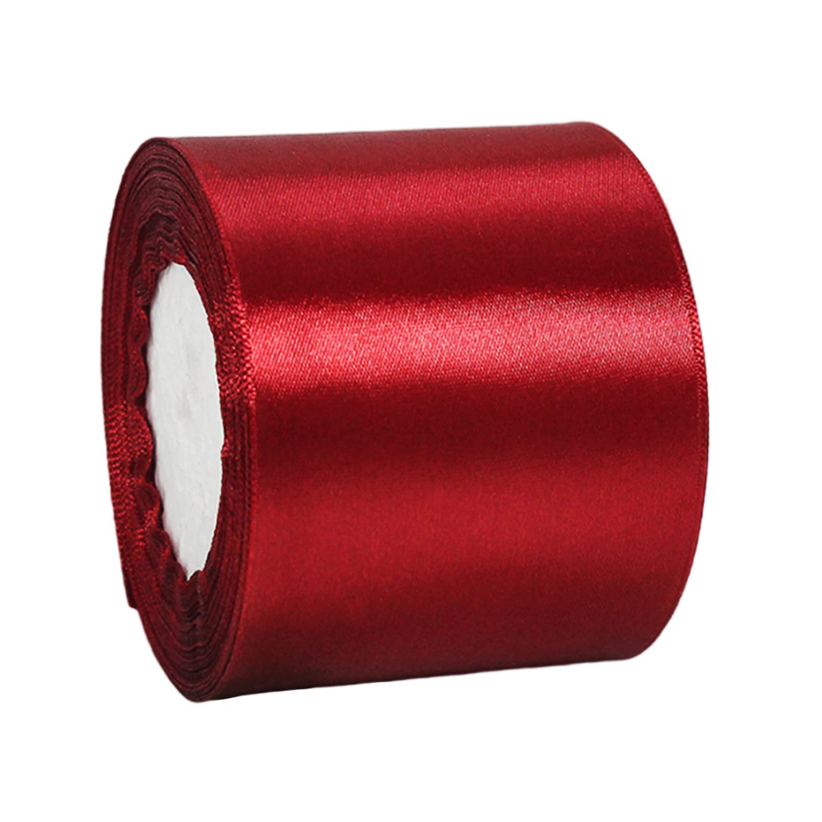 75mm Wide Dark Red Ribbon Thick Red Christmas Ribbon for Gift Wrapping 22m, 3 inch Thick Burgundy Satin Ribbon for Christmas Tree Cake Xmas Gift Wrapping Bow Bouquet Crafts Decorations