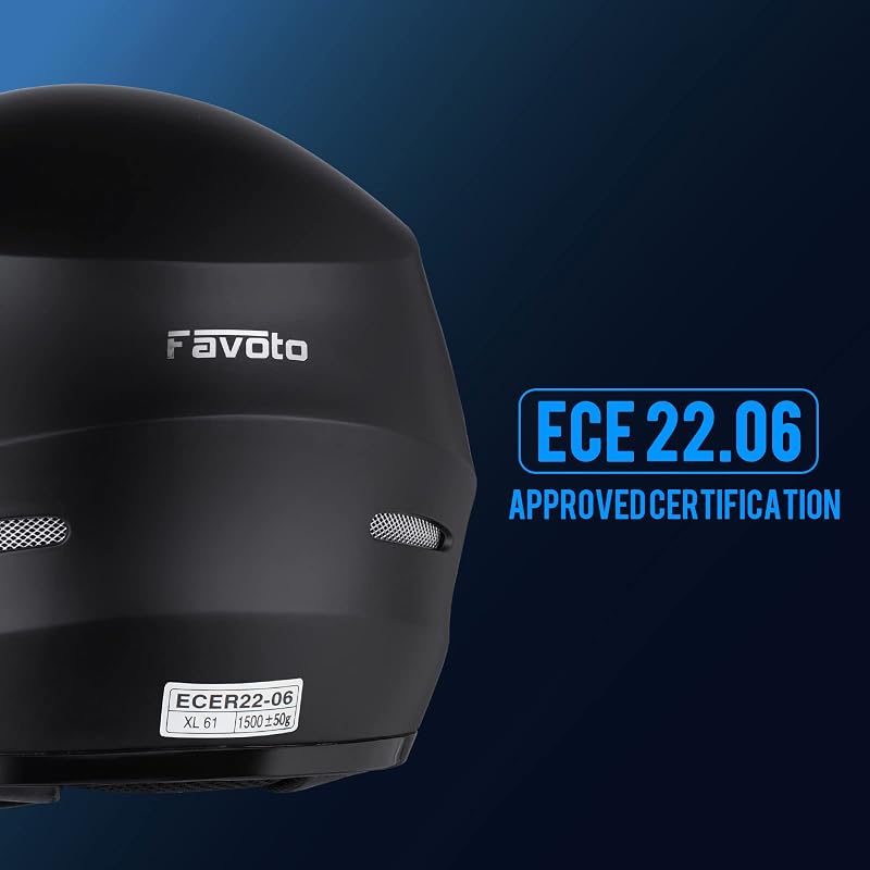 Casque Moto Intégral Homme et Femme, Noir M (57-58cm)