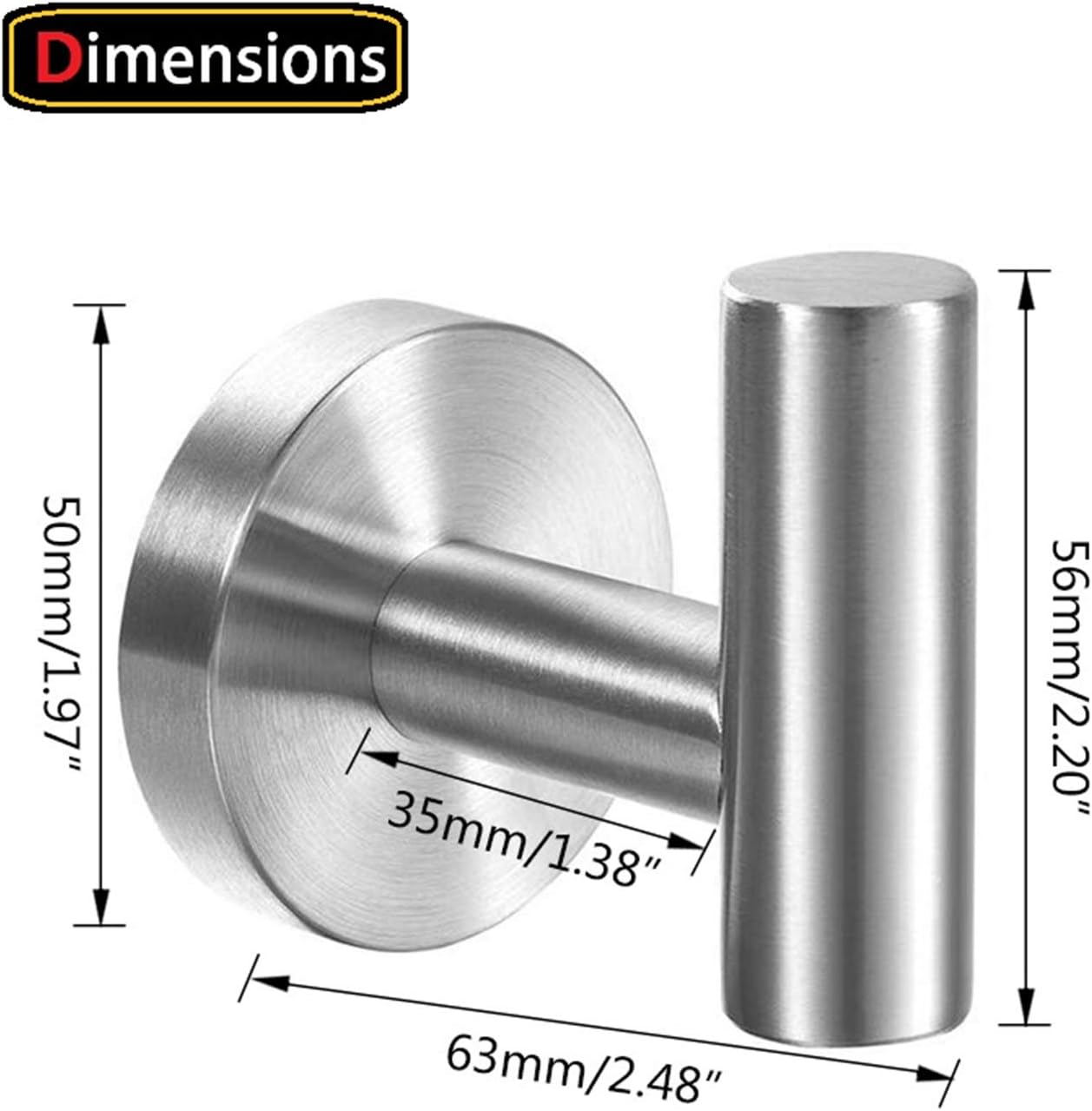YGIVO 2 Pack Towel Hooks, Brushed Nickel SUS304 Stainless Steel Coat Robe Clothes Hook Modern Wall Hook Holder for Bathroom Kitchen Garage Hotel Wall Mounted (Brushed Nickel): Home & Kitchen