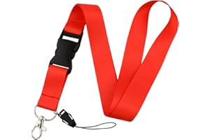 juanooo Red Lanyard for Keys & ID Badges Plain Cute Key Keychain Lanyard for Women Teachers Girls Staff Cool Breakaway Neck Keychain Lanyard for Men