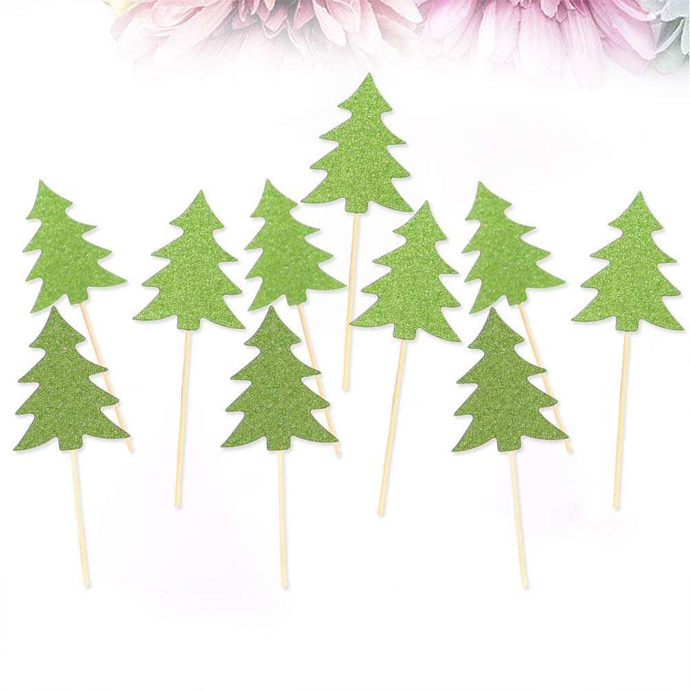 10pcs Christmas Tree Cake Topper Dessert Cake Insert Card Christmas Birthday Party Cake Decoration Small Size Amazon In Toys Games