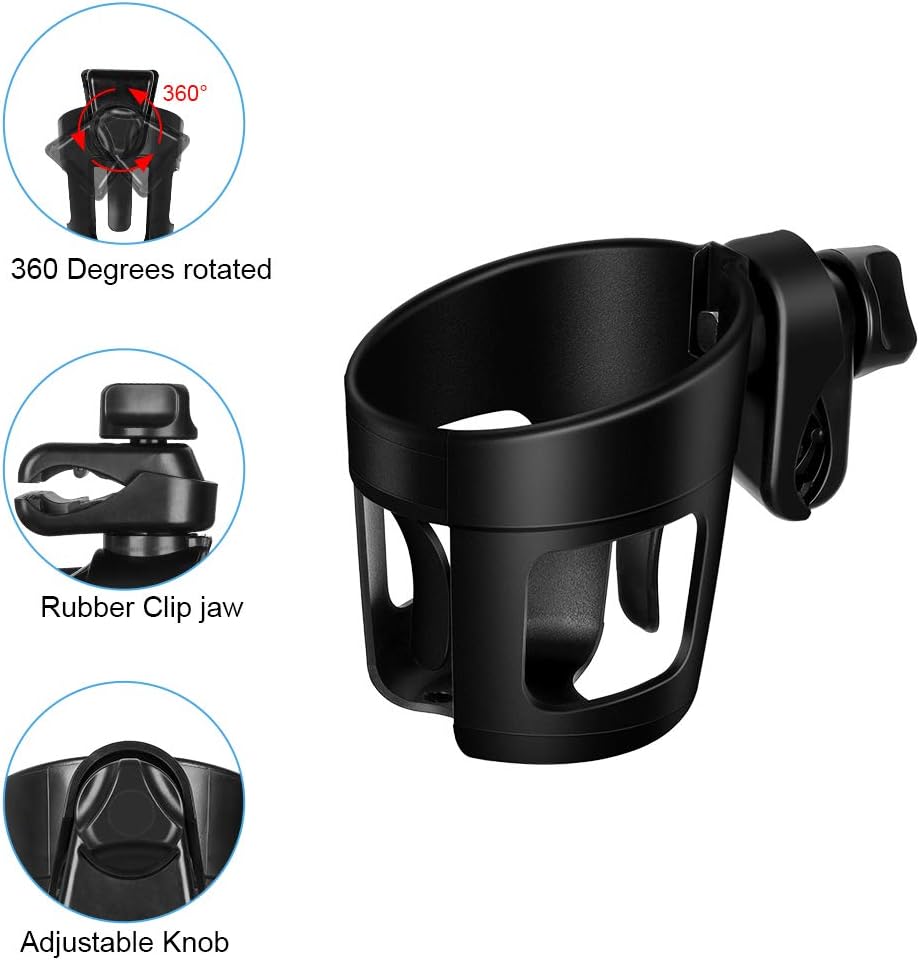 Emoly Upgraded Baby Cup Holder, Universal Stroller Cup Holder Bottle Holder Large Caliber Designed 360 Degrees Rotation Fit for Baby Stroller, Bicycle, Wheelchair, Walker, Trolleys: Electronics