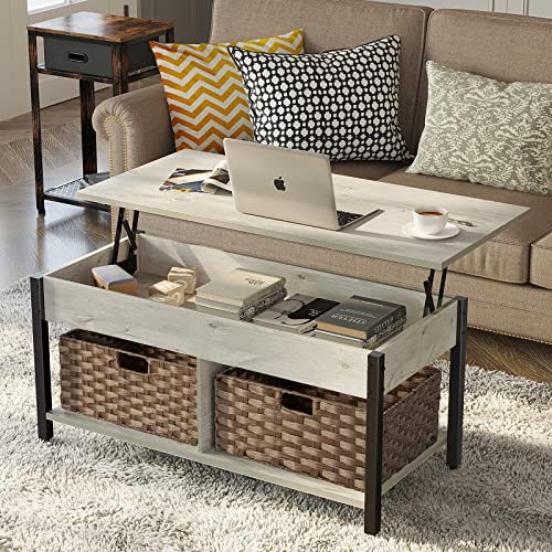 Rolanstar Coffee Table Lift Top, Coffee Table with Hidden Storage