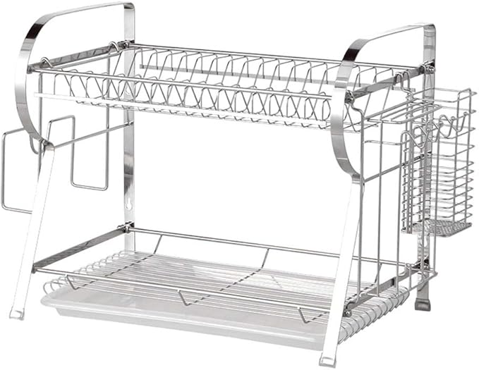 YAzNdom Abtropfgestell Layer-2-Schicht Küche Aus Rostfreiem