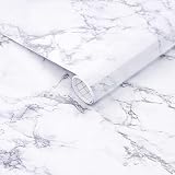 Arthome Marble Contact Paper 43.5cmx200cm Self Adhesive Wallpaper White Granite