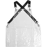 Salon Stylist Aprons Clear Apron Plastic s Barber Hair Stylist Transparent Adjustable Cross Strap Work for Women Men Plastic Makeup