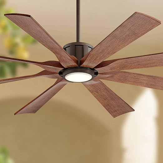 60 Possini Euro Defender Bronze Outdoor Led Ceiling Fan