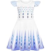 Jurebecia Girls Nightgowns Princess Pajamas Nightdress for Toddler Kids Sleepwear Flutter Short Sleeves Nightie Dress