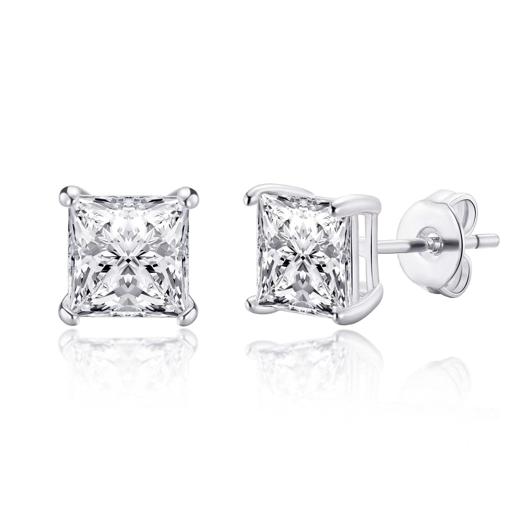 Philip Jones Square Earrings Created with Zircondia® Crystals