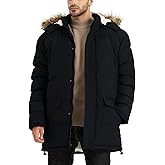 JAWERU Winter Coats For Men Winter Jackets Water Resistant Warm Thicken Puffy Hooded Insulated Thicken Parka Coat
