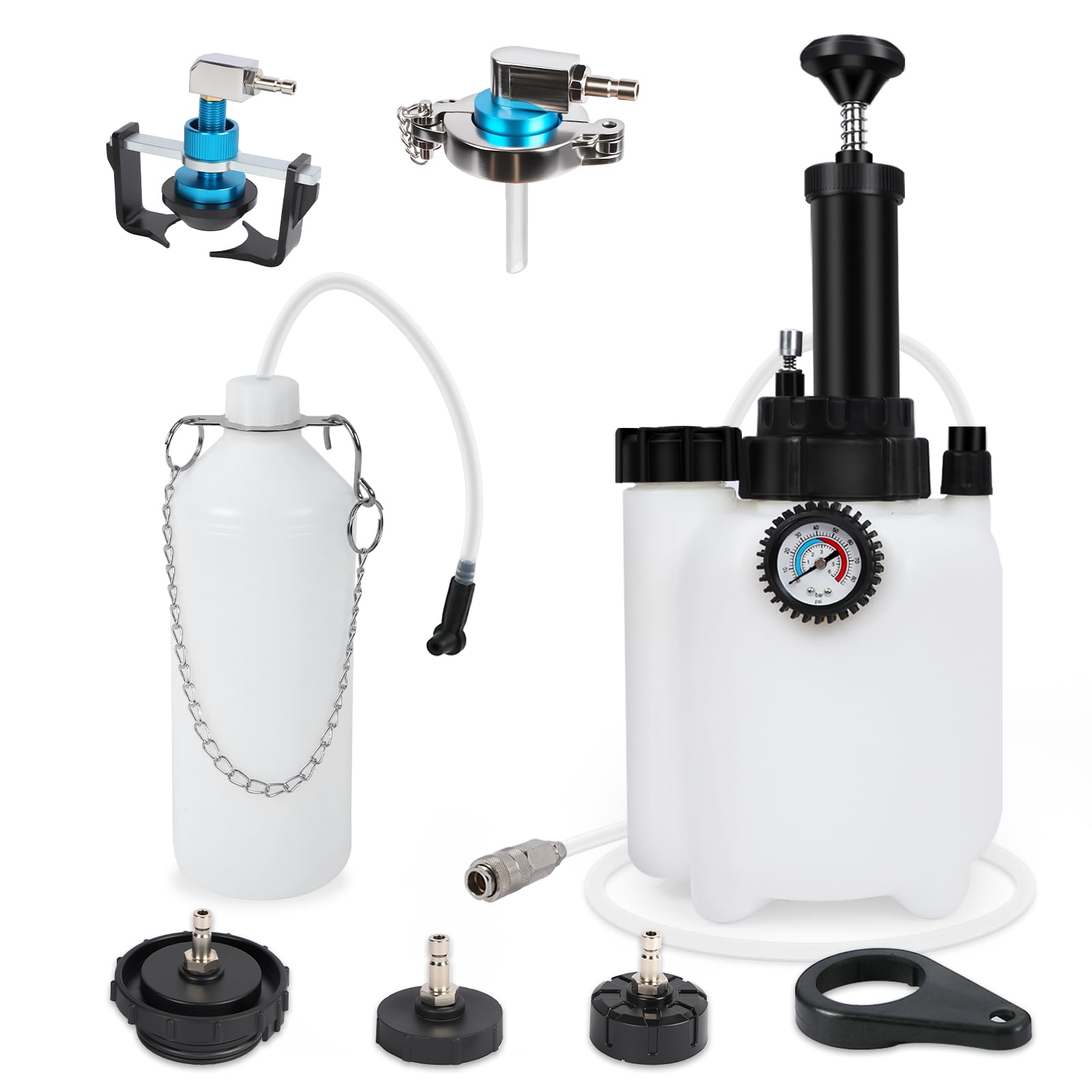 Photo 1 of PLAYOCCAR Brake Fluid Pump Kit?3L Brake Bleed Kit Manual Brake Bleed Fluid Pump One Person Brake Bleed Pressure Pump Kit with 1L Brake Fluid Bleed Bottle