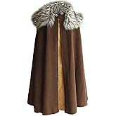 Mens Viking Cloak Fur Cape Costume Medieval Renaissance King With Fur Cloak Halloween Cosplay