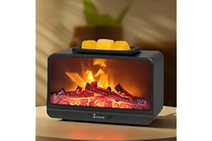 JOYOLO Flame Fireplace Wax Melt Warmer,Scentsy Wax Warmer with Timer, Electric Wax Warmer for Scented Wax with PTC Heating Plate, Wax Burner for Women Gifts & Home Decor(Black)