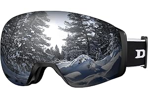 DBIO Ski Goggles - OTG UV Protection Anti fog Snow/Snowboard Goggles for Men Women Adult Youth