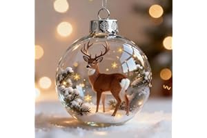 2026 Wildlife Wonders Collection Crystal Glass Ornament,Handcrafted Vivid 3D Animal Christmas Bauble Decor,Winter Tree Decor 
