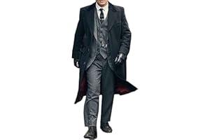 FASHION HYPED Men's Peaky Blinders Thomas Shelby Black Wool Long Fashion Trench Coat