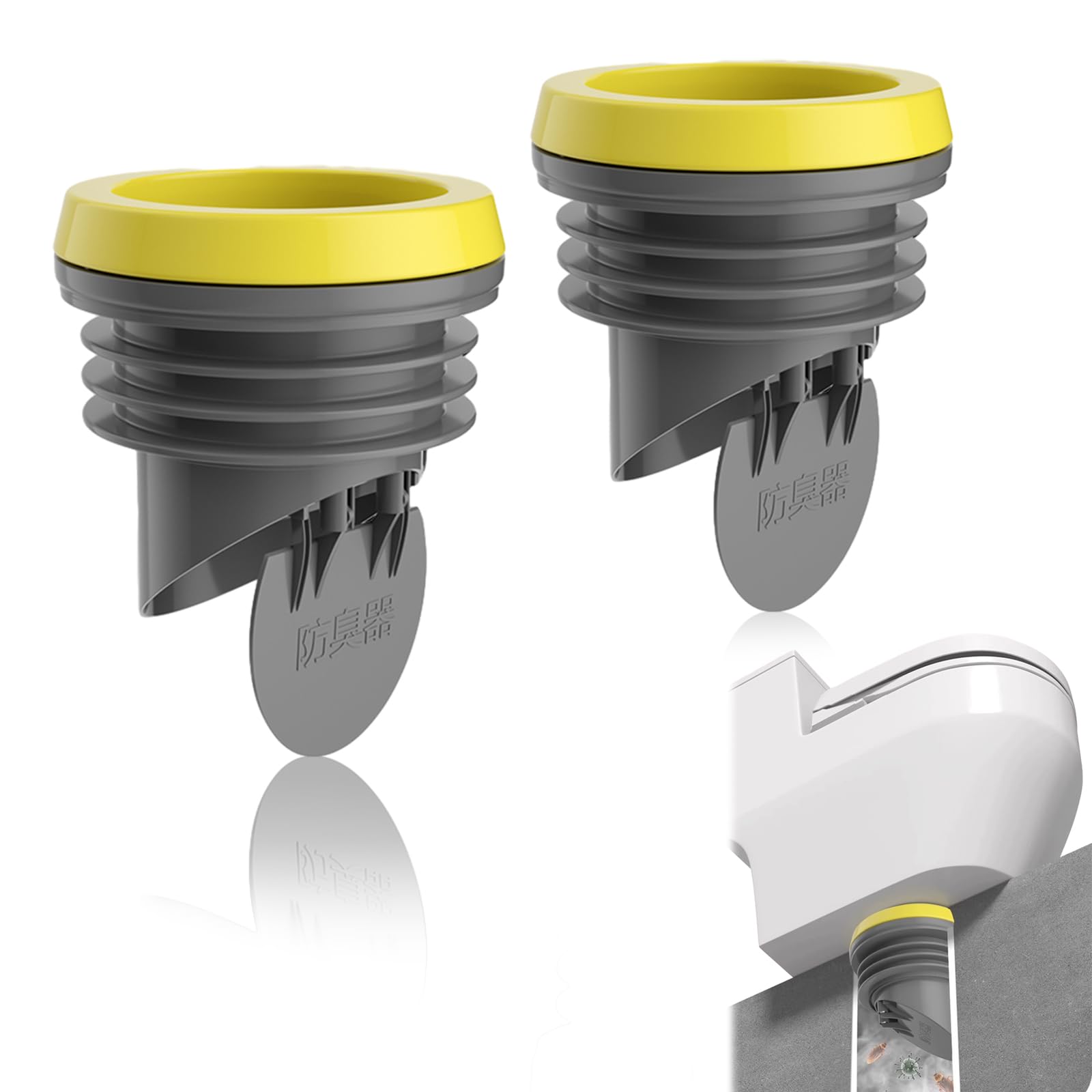 Photo 1 of SAMIQU 2PCS Toilet Flanges Wax Rings with Prevent Backflow Valve - Thick Wax Bowl Ring Fits 3.2-4 inch Waste Lines Easy Installation