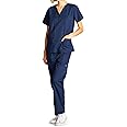 Dagacci Scrubs Medical Uniform Women and Man Scrubs Set Medical Scrubs Top and Pants