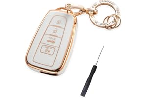 Anzaxni Key Fob Cover for Toyota, Soft TPU Key Case Protection Shell Fit for 2018-2022 Camry RAV4 Highlander Avalon C-HR Prius Corolla GT86 Smart Key