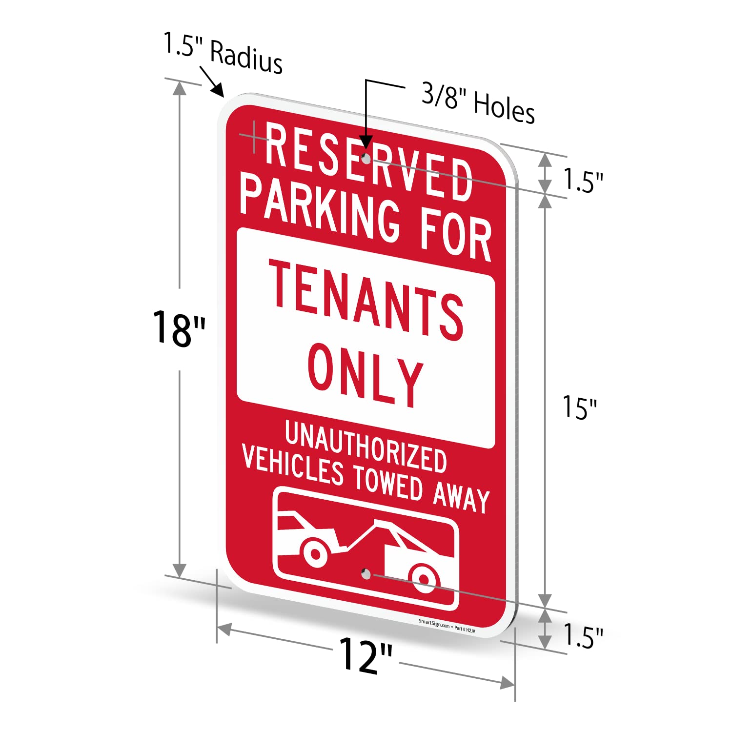 Mua SmartSign Basics 18 x 12 inch “Reserved Parking For Tenants Only ...