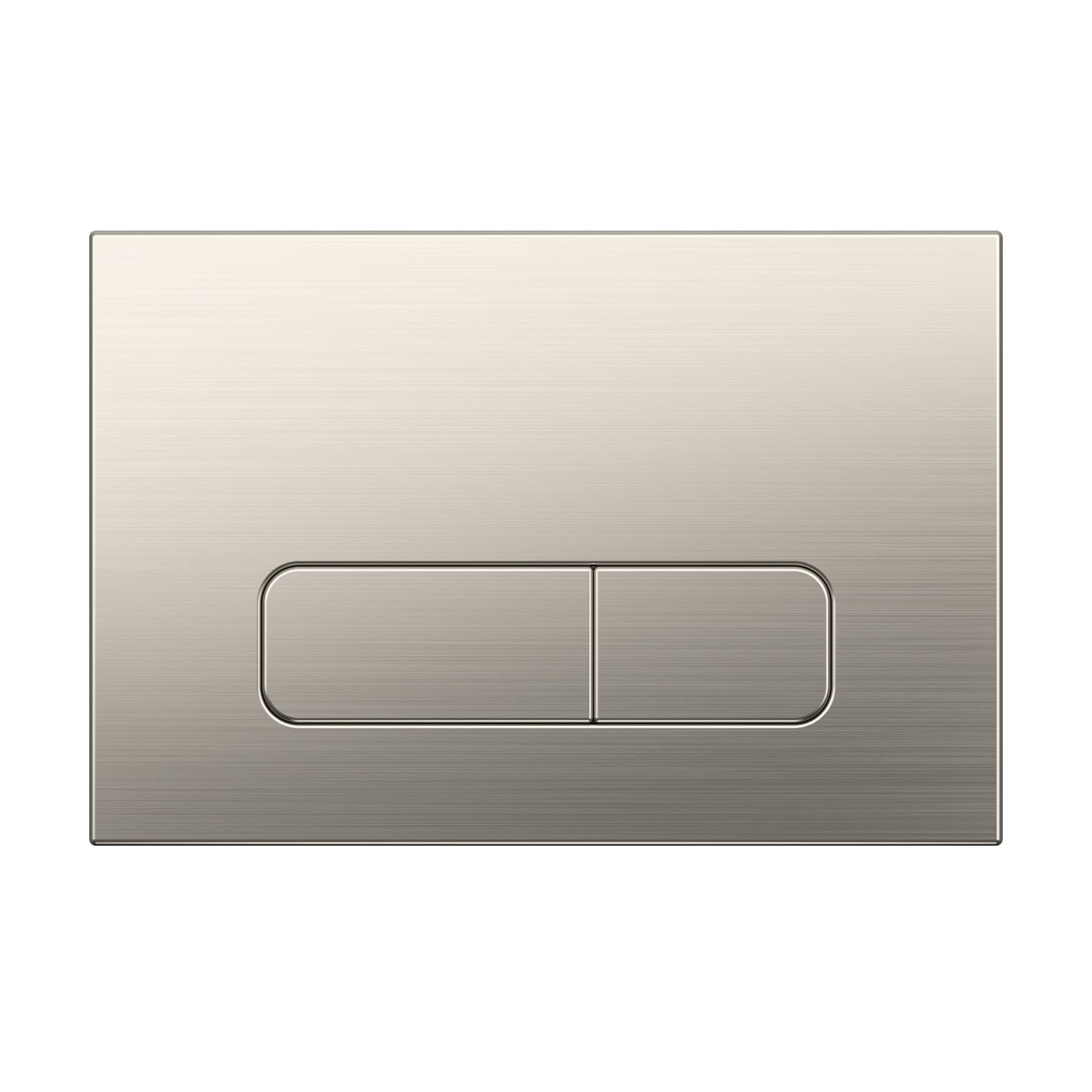 Wunderbad Push Plate Brushed Nickel Compatible with Geberit Duofix Sigma/Delta/Basic, Actuator Plate for 2 Flush (Brushed Nickel)