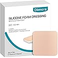 Dimora Silicone Foam Dressing Without Border 10 Pack- 3"x 3" Highly Absorbent Adhesive Waterproof Bandages for Wounds, Cuttable Pads for Wound Care and Dressings