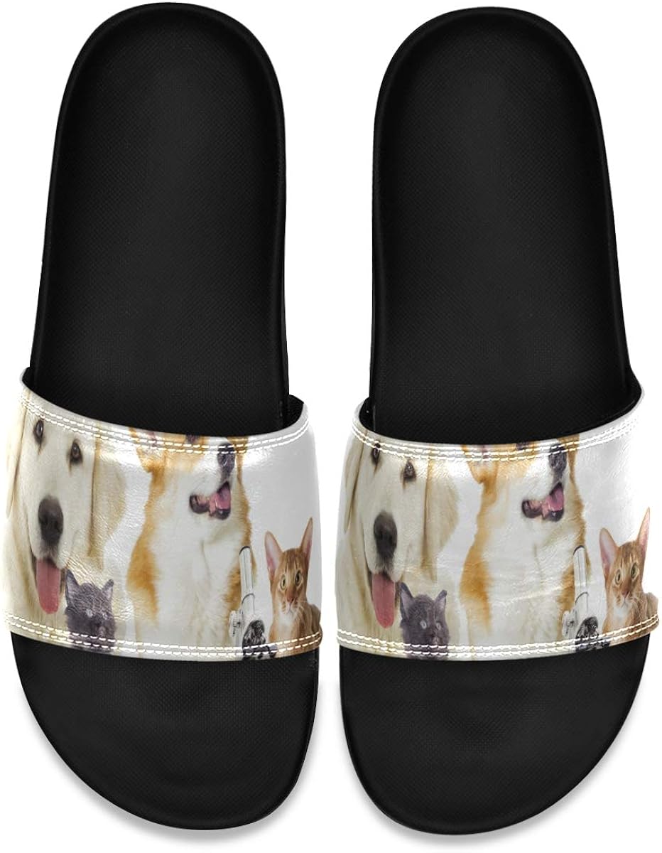 Cute Funny Dog and Cats Sandals，Sandals for Women Soft and