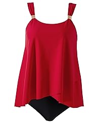 RXRXCOCO Women Tankini Bathing Suits Ruffle High