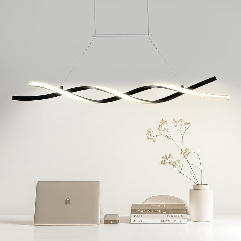 Luminaire moderne suspendu, 24 W, suspension LED à intensité variable avec abat-jour en silicone et télécommandé, température de couleur réglable 3000 K-6000 K, pour cuisine, salle à manger