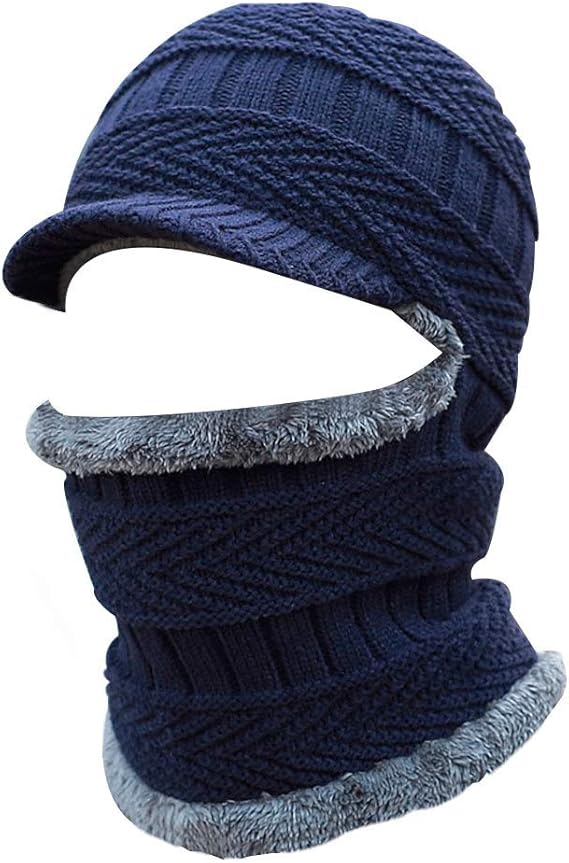 Winter Sturmhaube Damen - 3in1 Skimütze Mit Nackenwärmer & Kordelzug