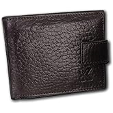 KANAK Spacious wallet Genuine Leather Men’s Wallet with Lock – Spacious RFID Blocking Bifold Wallet with Coin Pocket, Card Slots & Secure Snap Closure – Travel & Everyday Use (BROWN)