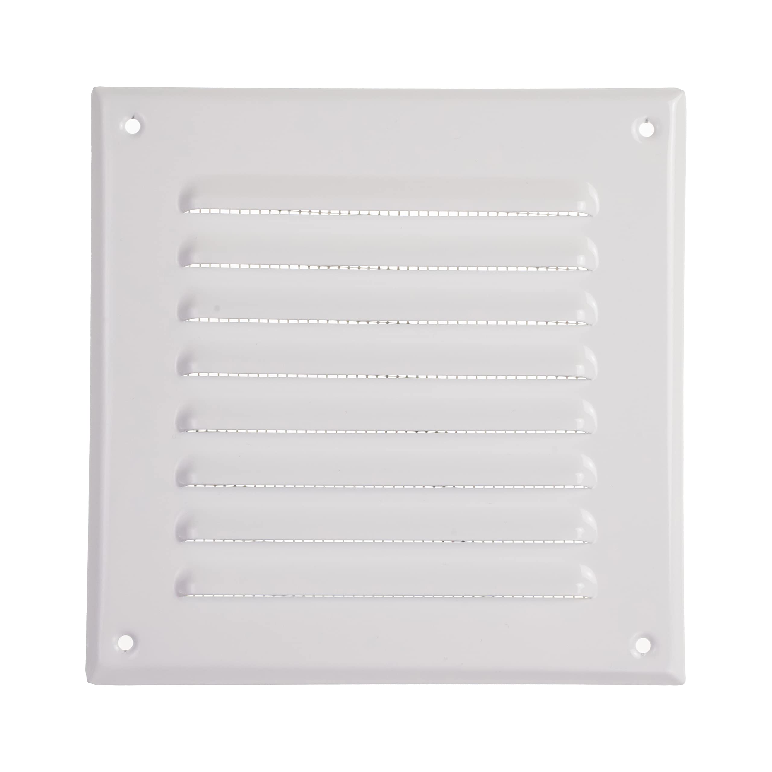 Vent Systems 165 x 165 mm / 6.50" x 6.50" Inch - White Metal Vent Cover - Square Soffit Air Vent Louver - Grille Cover - Built-in Insect Screen - HVAC Vents for Bathroom, Home Office, Kitchen