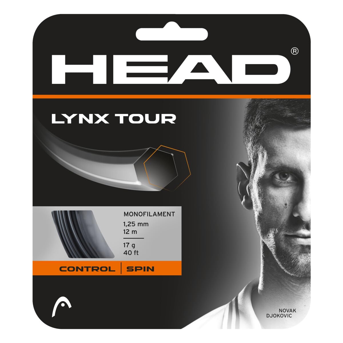 HEAD Lynx Tour 16-1.30mm Tennis String Set, Black