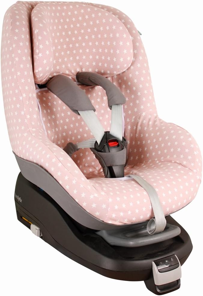 maxi cosi pink and white car seat