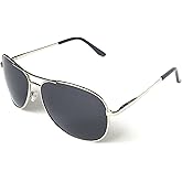J+S Premium Military Style Classic Aviator Sunglasses, Polarized, 100% UV protection for Men Women