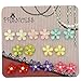 Color Flower Beads with Clear Crystal Magnetic Stud Earrings for Teen Girls Womens, Pack of 8 Pairs