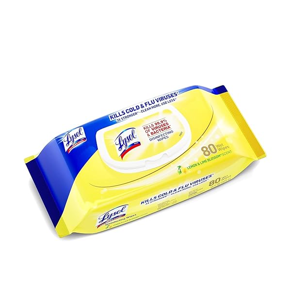 LYSOL DISINFECTING WIPES – LEMON & LIME BLOSSOM FLATPACK 80 CT. (PACK OF 1)