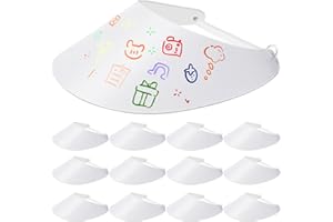 Bunnycool 12 Pcs DIY Foam Visors Summer White Foam Visors Adjustable String DIY Craft for Beach Pool Golf Tennis Outdoor