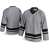 UNLC Classic Blank Hockey Jersey with Stripes – Authentic Stitched, Breathable Mesh and Durable Polyester – Sizes S-5xl