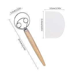 Danish Dough Whisk Sets,Wooden Handle Mixer Bread