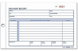 Rediform Delivery Receipt Book, Carbonless, 4.25 x 6.375 Inches, 50 Duplicates (6L614)