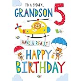Regal Publishing Juvenile Birthday Card Age 5 Grandson - 9 x 6 inches C80577