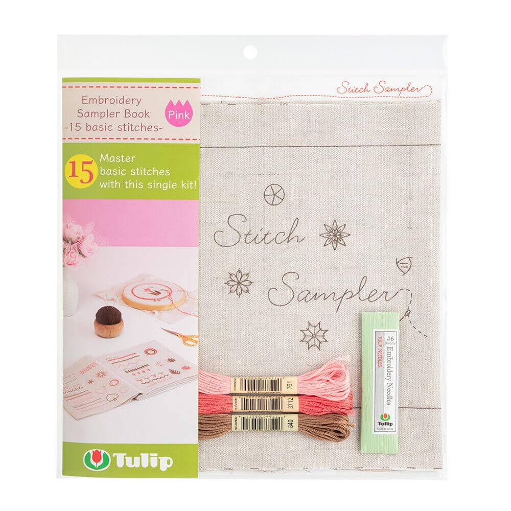 Tulip Embroidery Sampler Book, Ecru, One Size