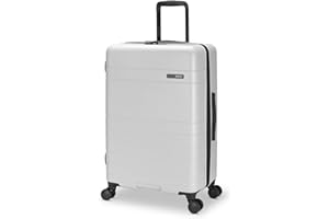 ROOTS Travel Collection Hardside Medium Luggage – Lightweight Expandable Suitcase with 8 Spinner Wheels, Retractable Push-But
