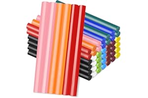 Manarty Colored Hot Glue Stick, 48 PCS 0.27" Dia x 4" Long Mini Hot Melt Glue Sticks Colored, Adhesive EVA Glue Sticks for Sealing Repairing Stamp DIY Art Handmade Car Craft Decoration Office Project
