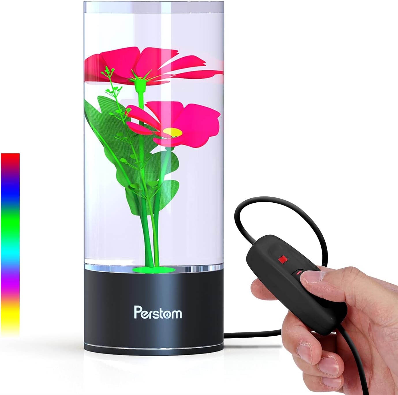 Perstom Night Light for Adult, Ornamental Water Shade & Different Color Adjusted, Light Color More Saturated Softer Than RBG 256, Red Light - - 