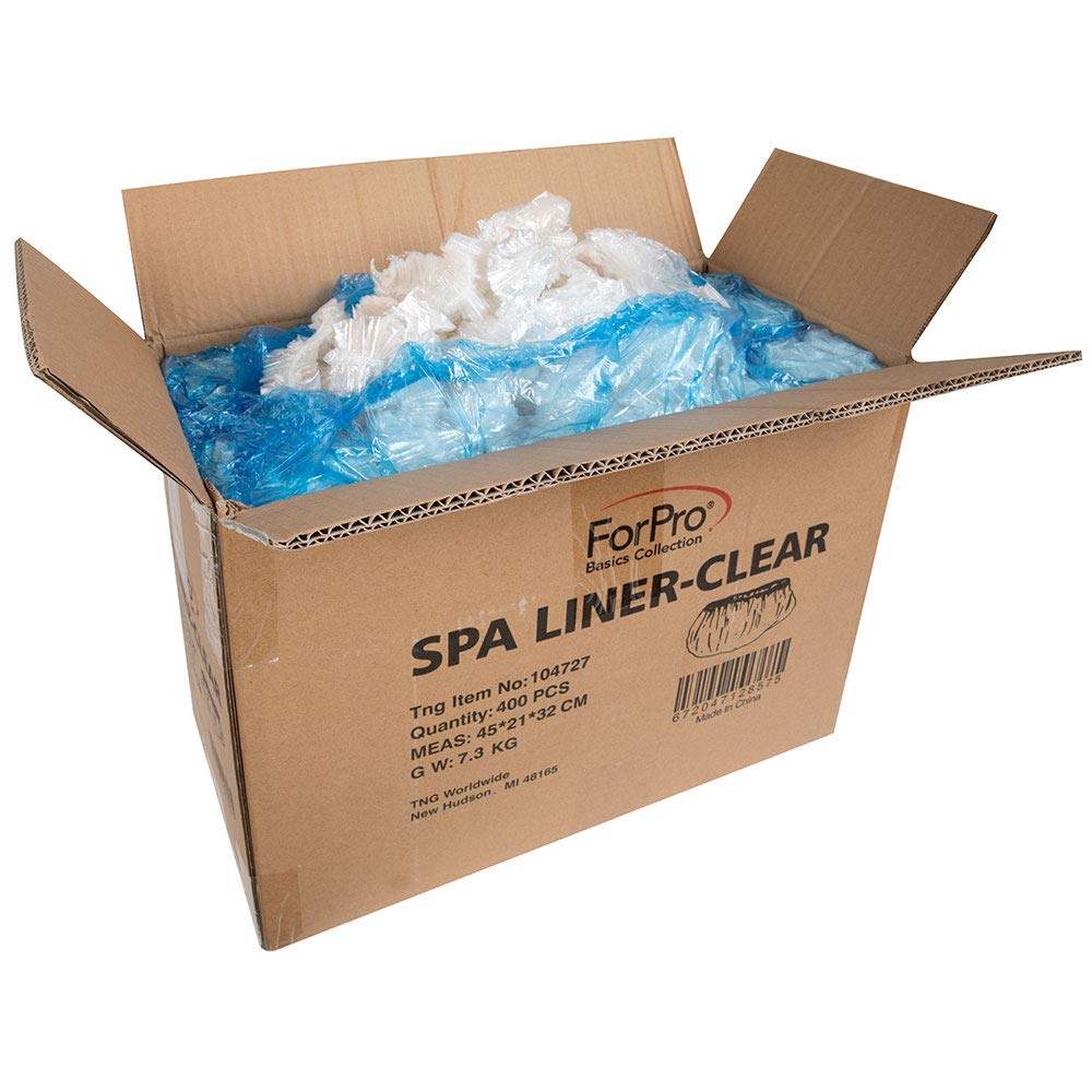 ForPro Basics Spa Liners, Clear, Fit All Pedicure Spas, Disposable Pedicure Liners, 400-Count: Beauty