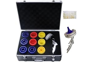 Pneumatic Pipe Tube Cleaning Gun, Industrial Hose Tube Cleaning Equipment Kit with 9 Nozzles, Sponge, Air Powered 0.25-2in Ho