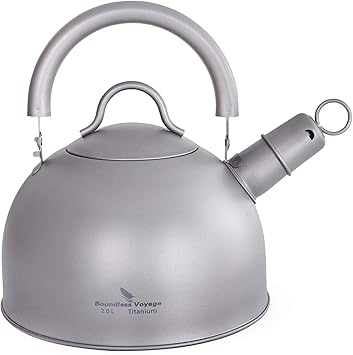 Amazon Boundless Voyage チタンケトル 笛吹タイプ 2 0l やかん お湯 沸かす 大容量 純チタン製 錆びない 超軽量 259g Boundless Voyage コーヒー ティーポット ケトル