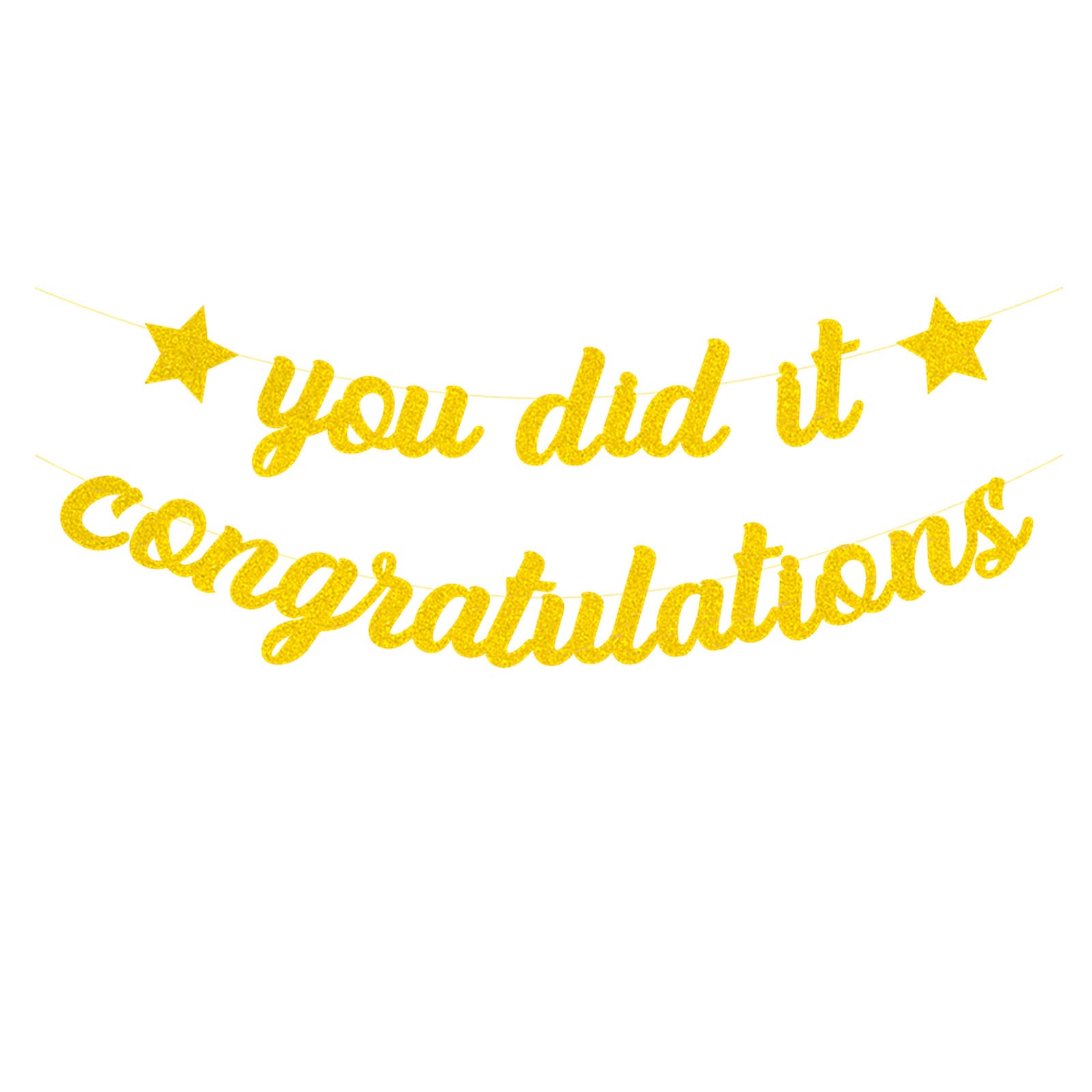 bng-bng Gold Congratulations You Did It Bunting Banner For Graduation 2026 Retirement Anniversary Wedding Party Decorations Supplies